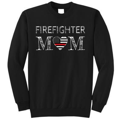 Firefighter Mom Mother Support the Thin Red Line Flag Son Tall Sweatshirt