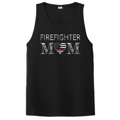 Firefighter Mom Mother Support the Thin Red Line Flag Son PosiCharge Competitor Tank