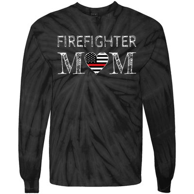 Firefighter Mom Mother Support the Thin Red Line Flag Son Tie-Dye Long Sleeve Shirt