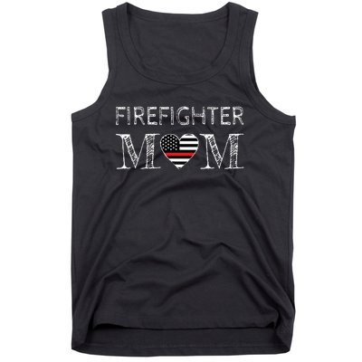 Firefighter Mom Mother Support the Thin Red Line Flag Son Tank Top