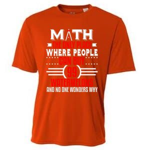 Funny Math Major Teacher Mathematics Engineer 99 Melons Gift Cooling Performance Crew T-Shirt