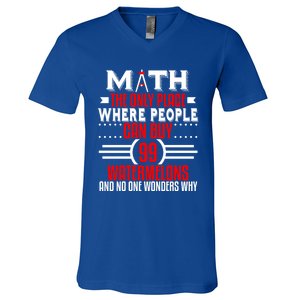 Funny Math Major Teacher Mathematics Engineer 99 Melons Gift V-Neck T-Shirt