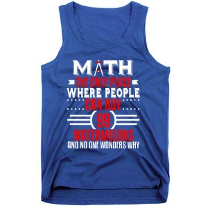 Funny Math Major Teacher Mathematics Engineer 99 Melons Gift Tank Top