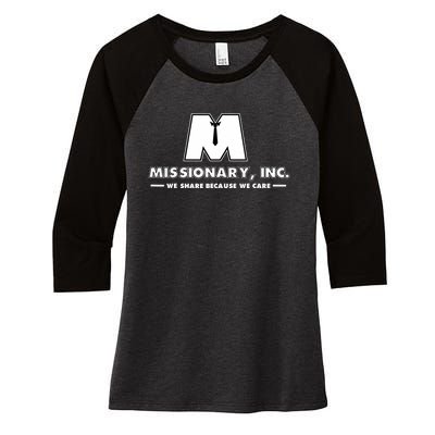 Funny Mormon Missionary Inc Women's Tri-Blend 3/4-Sleeve Raglan Shirt