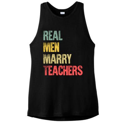 Funny Marriage Meaningful Gift Real Marry Teachers Groom Gift Ladies PosiCharge Tri-Blend Wicking Tank