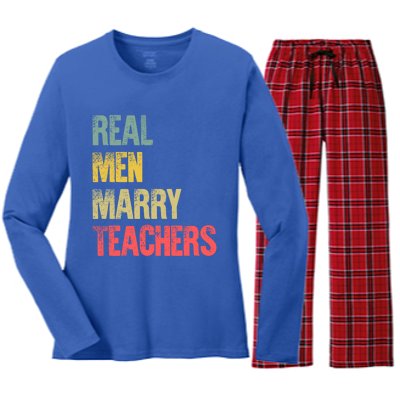 Funny Marriage Meaningful Gift Real Marry Teachers Groom Gift Women's Long Sleeve Flannel Pajama Set 