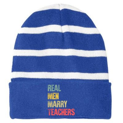 Funny Marriage Meaningful Gift Real Marry Teachers Groom Gift Striped Beanie with Solid Band