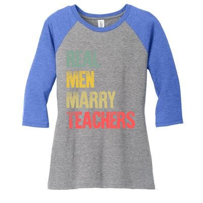 Funny Marriage Meaningful Gift Real Marry Teachers Groom Gift Women's Tri-Blend 3/4-Sleeve Raglan Shirt