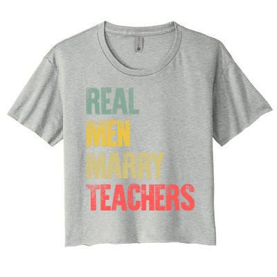 Funny Marriage Meaningful Gift Real Marry Teachers Groom Gift Women's Crop Top Tee