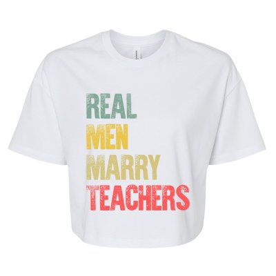 Funny Marriage Meaningful Gift Real Marry Teachers Groom Gift Bella+Canvas Jersey Crop Tee