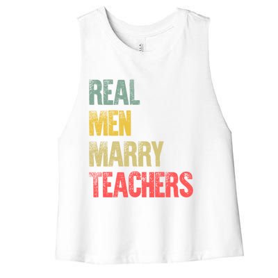 Funny Marriage Meaningful Gift Real Marry Teachers Groom Gift Women's Racerback Cropped Tank