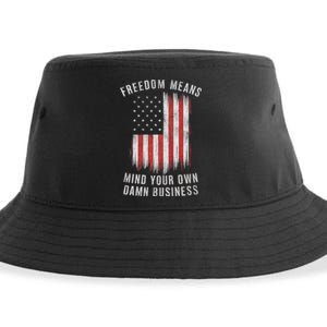 Freedom Means Mind Your Own Damn Business Democrat Liberal Sustainable Bucket Hat