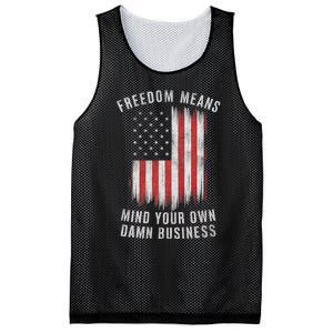 Freedom Means Mind Your Own Damn Business Democrat Liberal Mesh Reversible Basketball Jersey Tank