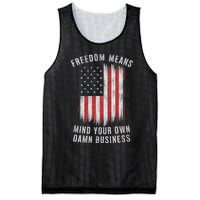 Freedom Means Mind Your Own Damn Business Democrat Liberal Mesh Reversible Basketball Jersey Tank