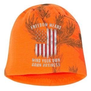 Freedom Means Mind Your Own Damn Business Democrat Liberal Kati - Camo Knit Beanie