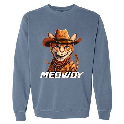 Funny Mashup Meowdy Cat Cowboy Hat Country Lover Garment-Dyed Sweatshirt