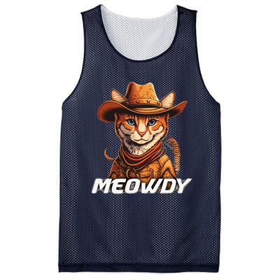 Funny Mashup Meowdy Cat Cowboy Hat Country Lover Mesh Reversible Basketball Jersey Tank