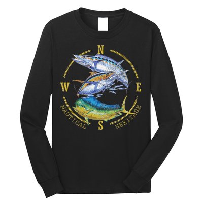 Fish Mahi Mahi Tuna Kingfish Nautical Heritage Fishing Gift Long Sleeve Shirt