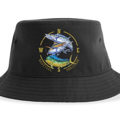 Fish Mahi Mahi Tuna Kingfish Nautical Heritage Fishing Gift Sustainable Bucket Hat
