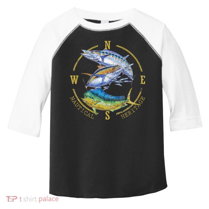 Fish Mahi Mahi Tuna Kingfish Nautical Heritage Fishing Gift Toddler Fine Jersey T-Shirt