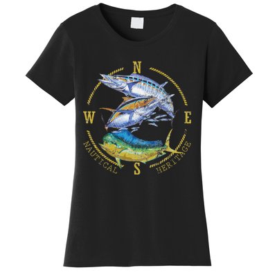 Fish Mahi Mahi Tuna Kingfish Nautical Heritage Fishing Gift Women's T-Shirt