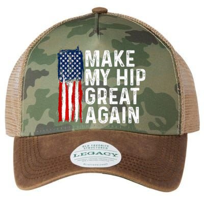 Funny Make My Hip Great Again Broken Hip Surgery Recovery Legacy Tie Dye Trucker Hat