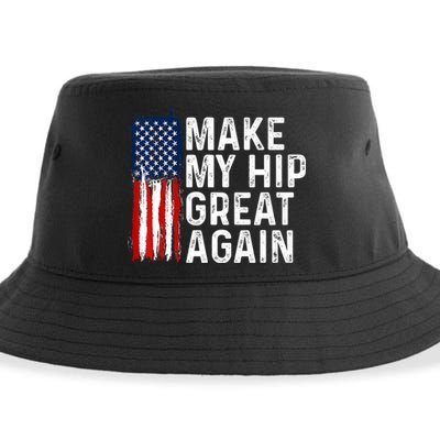 Funny Make My Hip Great Again Broken Hip Surgery Recovery Sustainable Bucket Hat