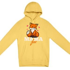 Foxes Mama Mom Gift Premium Pullover Hoodie