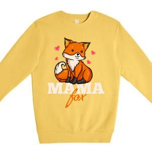 Foxes Mama Mom Gift Premium Crewneck Sweatshirt