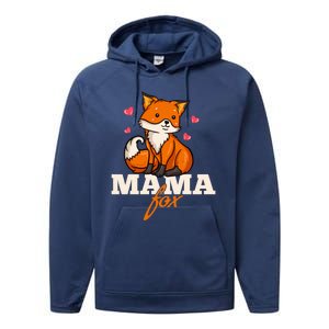 Foxes Mama Mom Gift Performance Fleece Hoodie