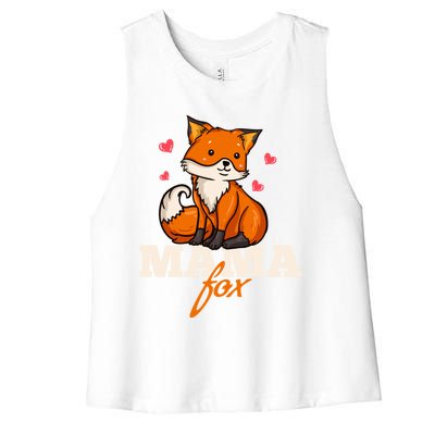 Foxes Mama Mom Gift Women's Racerback Cropped Tank