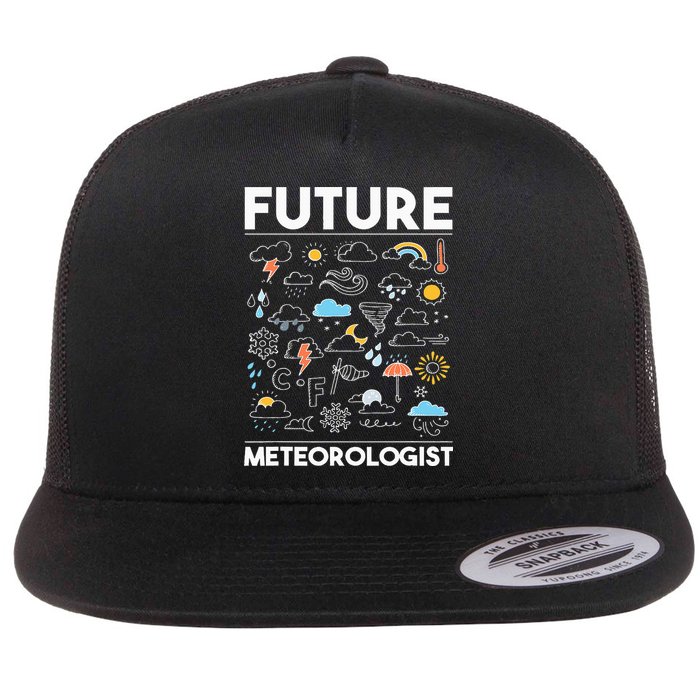 Future Meteorologist  Meteorology Weather Forecast Clouds Flat Bill Trucker Hat