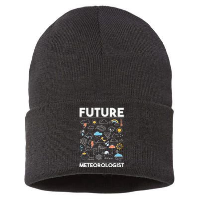 Future Meteorologist  Meteorology Weather Forecast Clouds Sustainable Knit Beanie