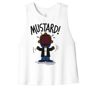 Funny Mustard Meme Lamar Tv Off Parody Humor Inappropriate Women's Racerback Cropped Tank