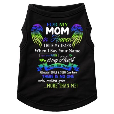 For My Mom In Heaven I Hide My Tears When I Say Your Name Doggie Tank