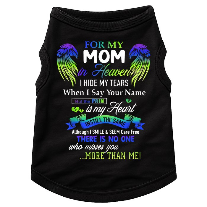 For My Mom In Heaven I Hide My Tears When I Say Your Name Doggie Tank