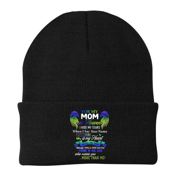 For My Mom In Heaven I Hide My Tears When I Say Your Name Beanie