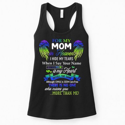 For My Mom In Heaven I Hide My Tears When I Say Your Name Womens Tank Top