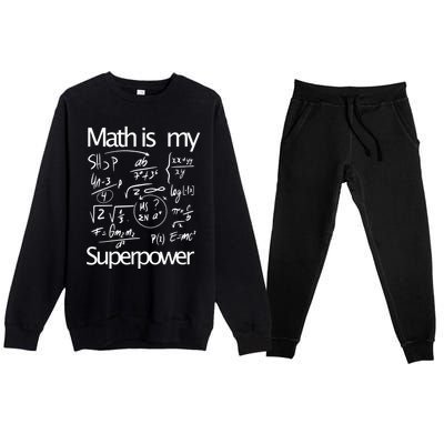 Funny Math Math Is My Superpower Premium Crewneck Sweatsuit Set