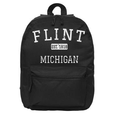 Flint Michigan MI Vintage stage athletic style 16 in Basic Backpack