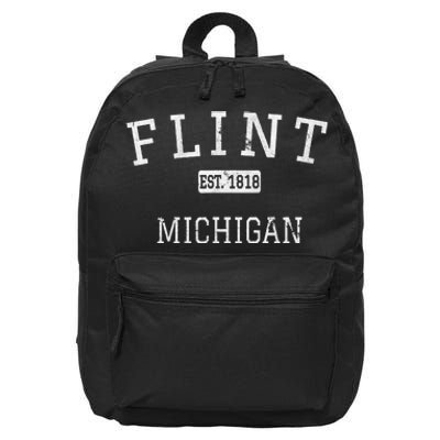 Flint Michigan MI Vintage stage athletic style 16 in Basic Backpack