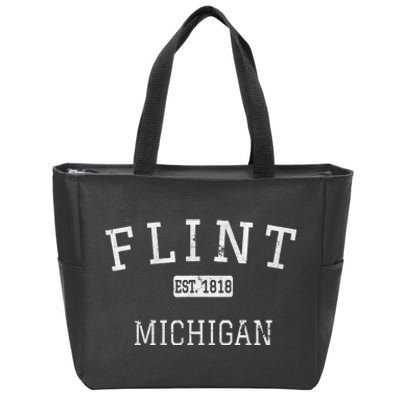 Flint Michigan MI Vintage stage athletic style Zip Tote Bag