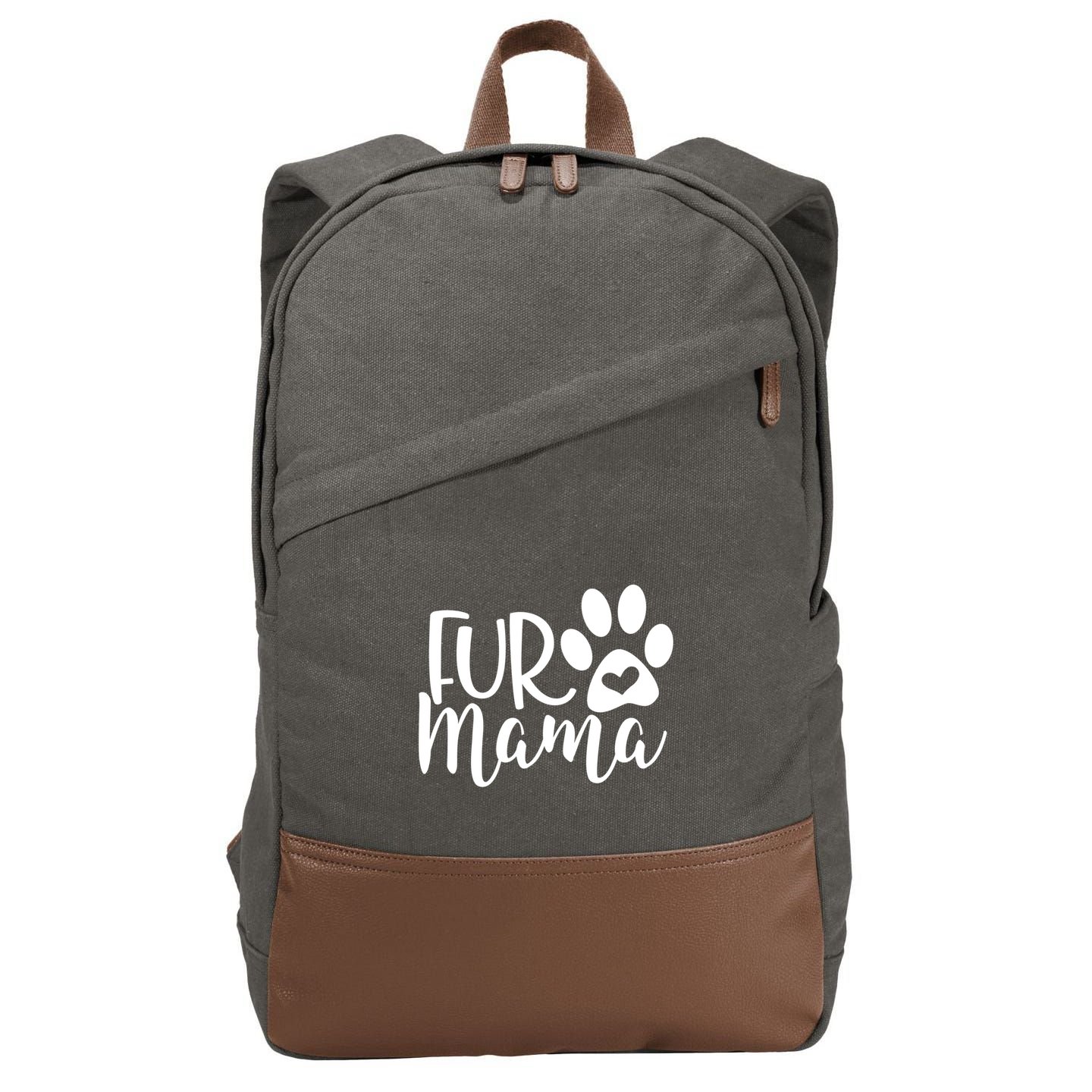 Fur Mama Meaningful Gift Cotton Canvas Backpack