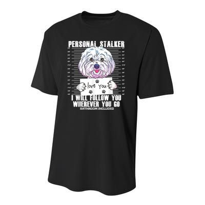 Funny Maltese Malshi Dog Lover Quote Youth Performance Sprint T-Shirt