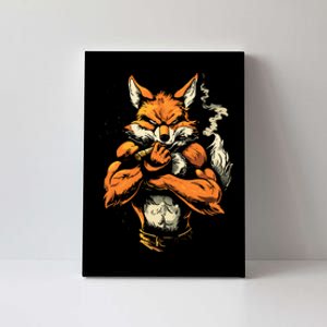 Fox Mean Muscular Fox Smoking Fox Cigar Fox Canvas