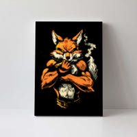 Fox Mean Muscular Fox Smoking Fox Cigar Fox Canvas