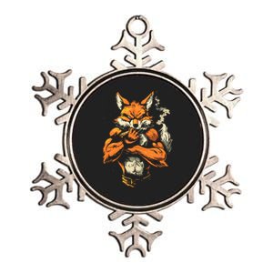 Fox Mean Muscular Fox Smoking Fox Cigar Fox Metallic Star Ornament