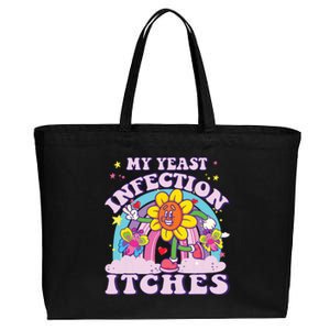 Funny Meme My Yeast Infection Itches Weird Humor Offensive Cotton Canvas Jumbo Tote