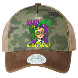 Funny Make Mardi Gras Great Again Funny Trump 2025 Usa Flag Legacy Tie Dye Trucker Hat