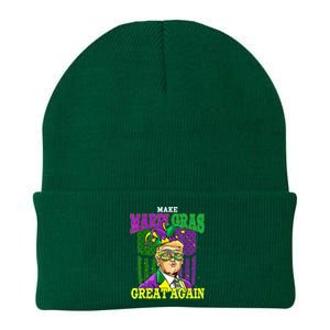 Funny Make Mardi Gras Great Again Funny Trump 2025 Usa Flag Knit Cap Winter Beanie